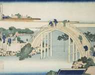 Katsushika Hokusai Humpback Bridge by the Kameido Tenjin Bridge  - Hermitage